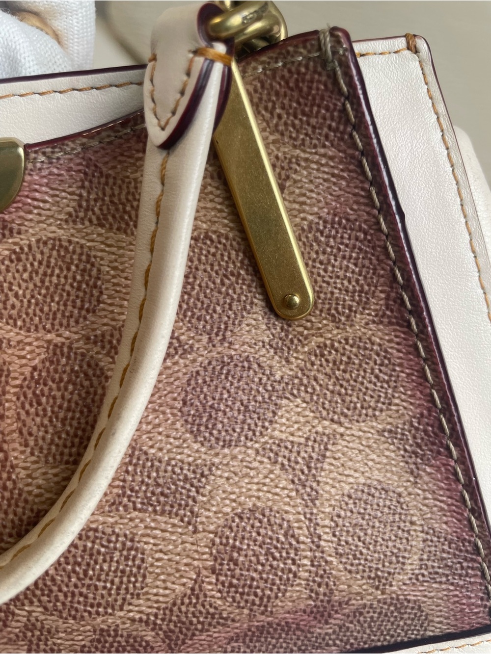 Coach 1941 Kiss-lock Dreamer 21 Cream and Brown Signature Frame Satchel - Picture 11 of 14